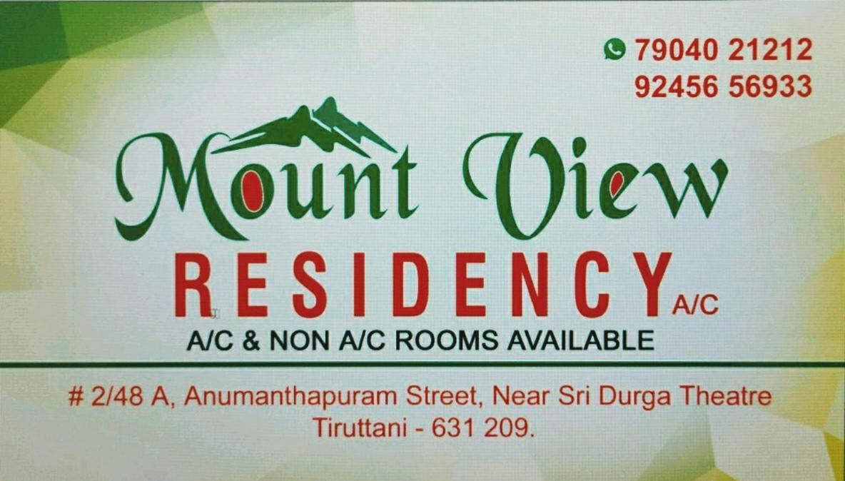 Villa Mount View Residency Tiruttani à Thiruttani Extérieur photo
